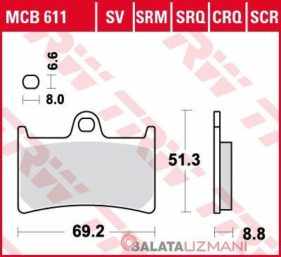 YAMAHA FJR1300 FZ6 FAZER FZ8 FZ1 MT07 MT07 TRACER MT09 MT09 TRACER MT10 TMAX500 TMAX530 XSR700 XSR900 XTZ1200 R1 R6 R1M SİNTERLİ FREN BALATASI