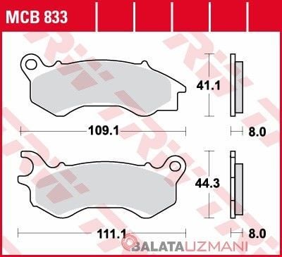 Peugeot Pulsion 125 2023-2025- ön balatası Trw Mcb833ec
