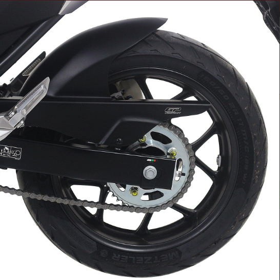 GP Kompozit Honda NC 700 X-S / NC 750 X-S 2012-2024 Uyumlu Zincir Korumalı Uzun Arka Çamurluk Siyah