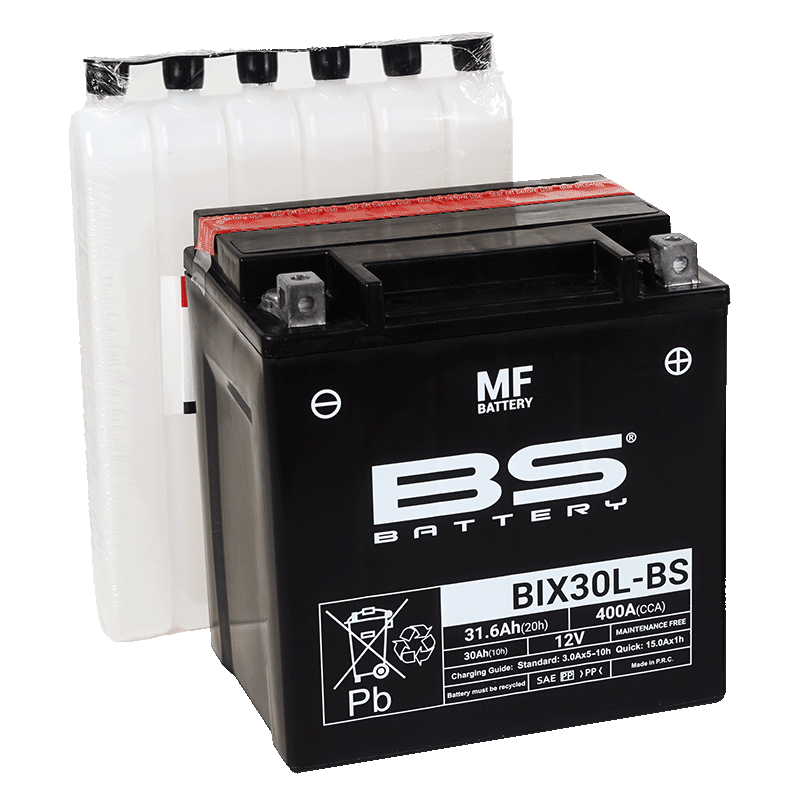 BIX30L-BS (YIX30L-BS) 12V 30Ah 385CCA 165x125x175 Bs-Battery -mf motosiklet aküsü