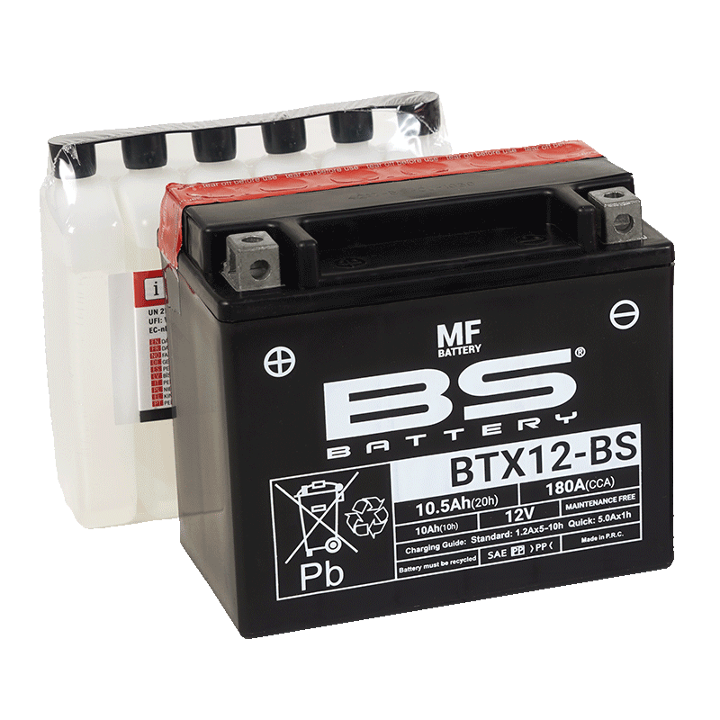 BTX12-BS (YTX12-BS) 12V 10Ah 180CCA 150x87x130 Bs-Battery bak?ms?z-mf motosiklet aküsü