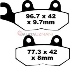 Triumph Speed Triple R (1050cc - 2Pad Brembo Ön Kaliper/ABS Model/10 Tel Jant) (2014-2016) Sinter Arka Fren Balatasi EBC FA214/2HH