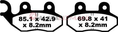 SYM HD Evo 200 (Carb & EFI Models/4T/Tek Far) (2003-2013) Organik Ön Fren Balatasi EBC SFA264