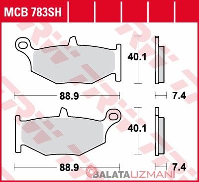 Suzuki GSX-R 600  (2006->2010) Arka Sinter Fren Balatasi TRW MCB783SH*