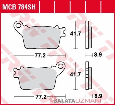 Honda CB 600 F Flornet (2007-> --) Arka Sinter Fren Balatasi TRW MCB784SH*