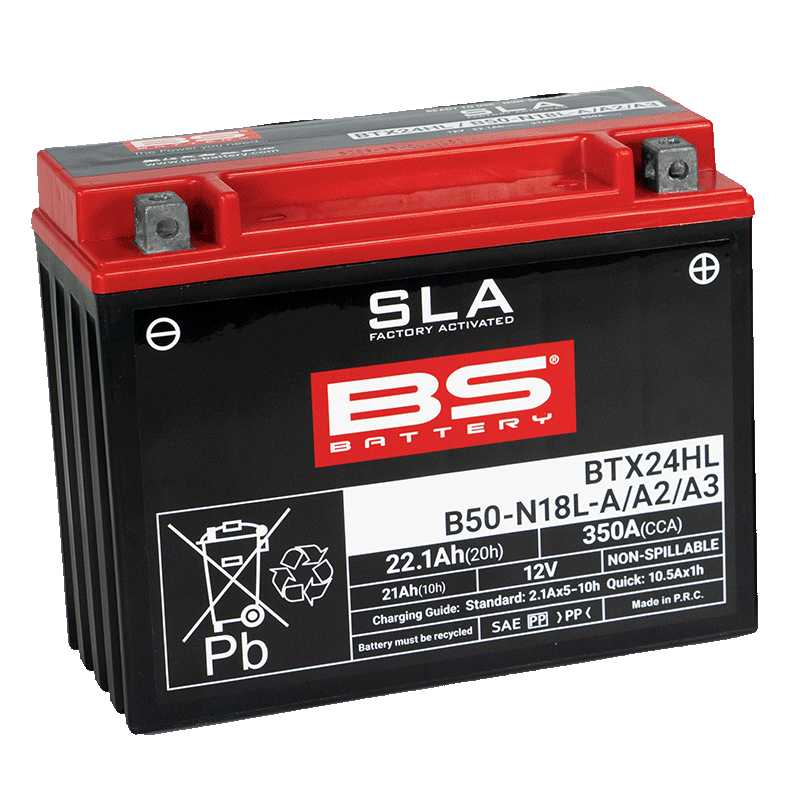 BTX24HL-BS (YTX24HL-SLA ) 12V 21Ah 350CCA 205x87x162 CANAM SPYDER AKÜSÜ