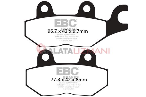 Triumph Tiger 1050 (Radyal Kaliper) (2007-2011) Organik Arka Fren Balatasi EBC FA215/2