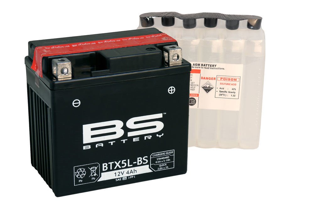 BTX5L-BS (YTX5L-BS) 12V 4Ah 70CCA 113x70x105 Bs-Battery bak?ms?z-mf motosiklet aküsü