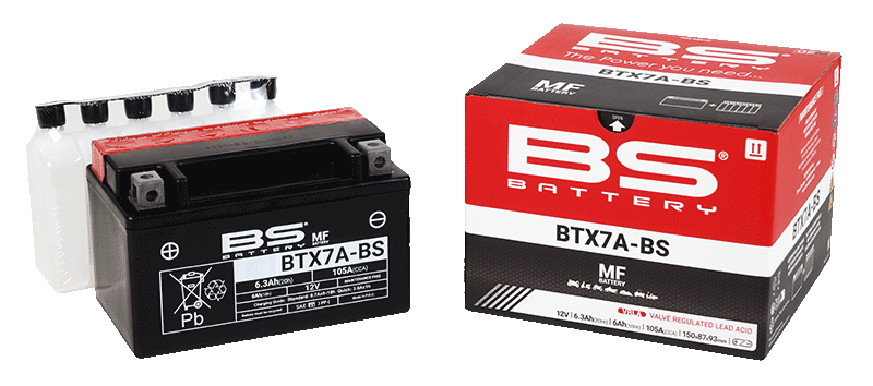 BTX7A-BS (YTX7A-BS) 12V 6Ah 90CCA 150x87x93 Bs-Battery bak?ms?z-mf motosiklet aküsü