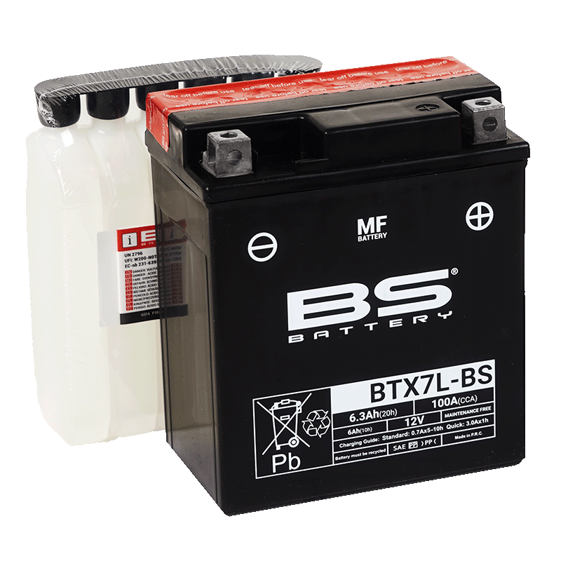 BTX7L-BS (YTX7L-BS) 12V 6Ah 85CCA 113x70x130 Bs-Battery bak?ms?z-mf motosiklet aküsü
