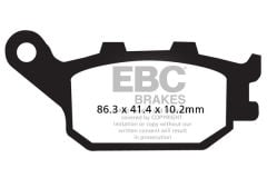 Yamaha FZ6 Fazer S2 - Half Fairing/ABSsiz/4 Piston Kaliper (4S81/4S8) (2007-2009) Arka Organik Kevlar Fren Balatasi EBC FA174