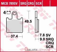 Kawasaki Z 750 R, ABS (2011->2014) Ön Sinter Fren Balatasi TRW MCB789SV*