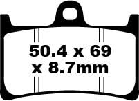 Yamaha FZ6 S2 - Naked/ABSsiz/4 Piston Kaliper (5S51/5S5) (2007-2009) Ön Sinter Fren Balatasi EBC FA252HH*