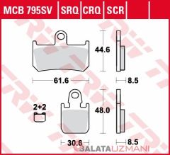 Yamaha MT-01 1700  (2007->2012) Ön Sinter Fren Balatasi TRW MCB795SV*
