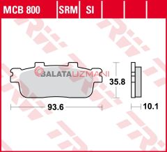 SYM GTS 300 Joymax evo i. (2009-> --) Arka Sinter Fren Balatasi TRW MCB800SRM