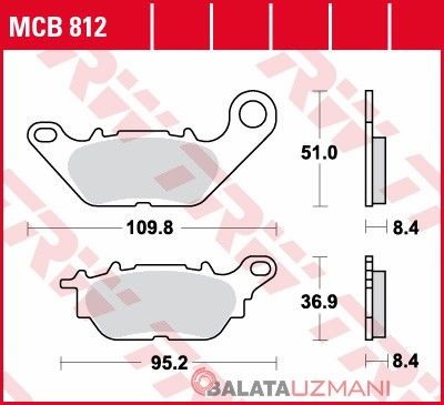 Yamaha YBR 125 ED (2007-> --) Ön Organik Fren Balatasi TRW MCB812