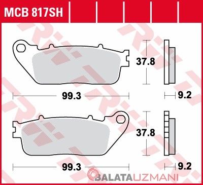 Honda CB 1000 R, RA ABS (2008-> --) Arka Sinter Fren Balatasi TRW MCB817SH*