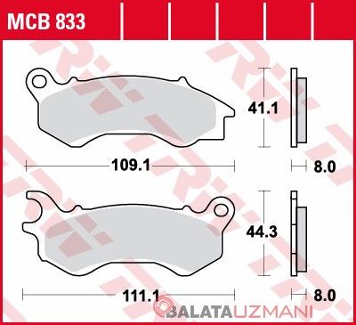 Honda PCX 125  (2010-> --) Ön Organik Fren Balatasi TRW MCB833