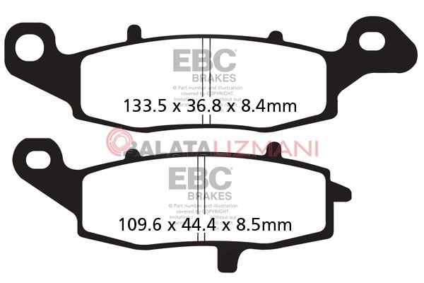 Suzuki SV 650 SX/SY/SK1/SK2 (Top Fairing - ABS siz) (1999-2002) Organik Sol Ön Fren Balatasi EBC FA229