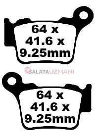 KTM SX 450 (4T) (2003-2006) Sinter Arka Fren Balatasi EBC FA368R