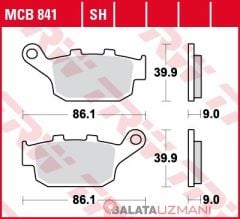Kawasaki Z 800 , ABS (2013-> --) Arka Sinter Fren Balatasi TRW MCB841SH*