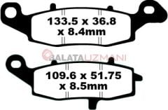 Kawasaki ER-6n ECF/EDS/EEF/EFF/EGF (ABS siz Model) (2012-2016) Sinter Sol Ön Fren Balatasi EBC FA229HH
