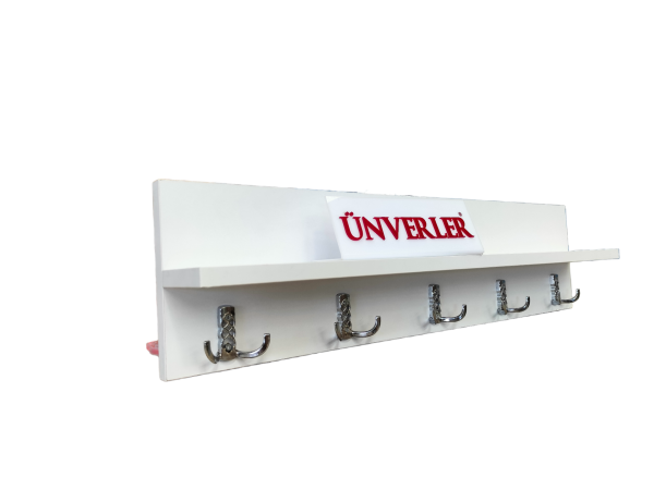 Ünverler Mobilya Portmanto Duvar Askılığı Elbise Askılığı Beyaz 80 Cm  UN0000416