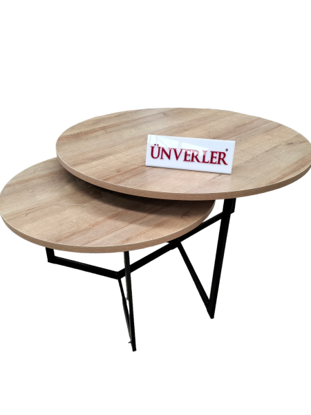 Ünverler Mobilya Oval MDF Zigon Sehpa 2'li