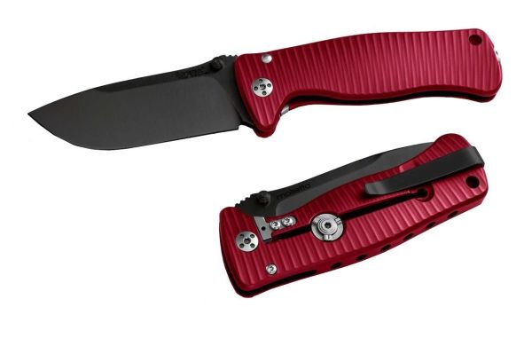 Lionsteel SR2 Aluminium Red handle Black blade Çakı