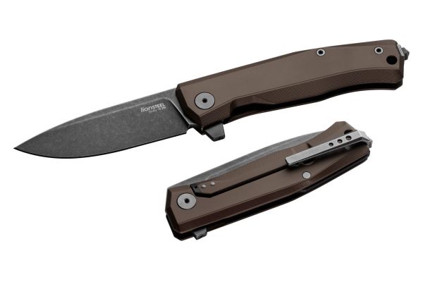 Lionsteel MT01A EB Myto Old Black M390 Blade, Earth Brown Aluminium Handle Çakı