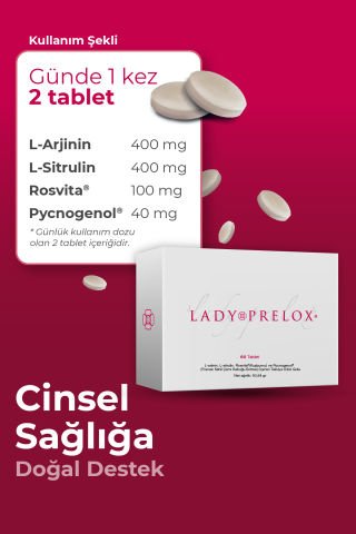 Lady Prelox ® 60 Tablet, Kadın Sağlığına Doğal Destek (LİBİDO, UYARILMA, TATMİN) - 3 Kutu