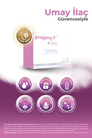 Progeny F+DHA Gebelik Ve Emzirme Dönemi İdeal, Sağlıklı Ve Doğal Destek, 3 kutu
