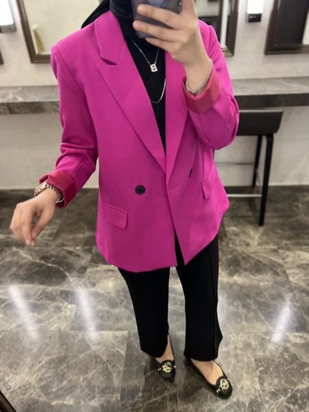 Fuşya Blazer Ceket