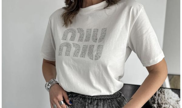 Miu taşlı tshirt