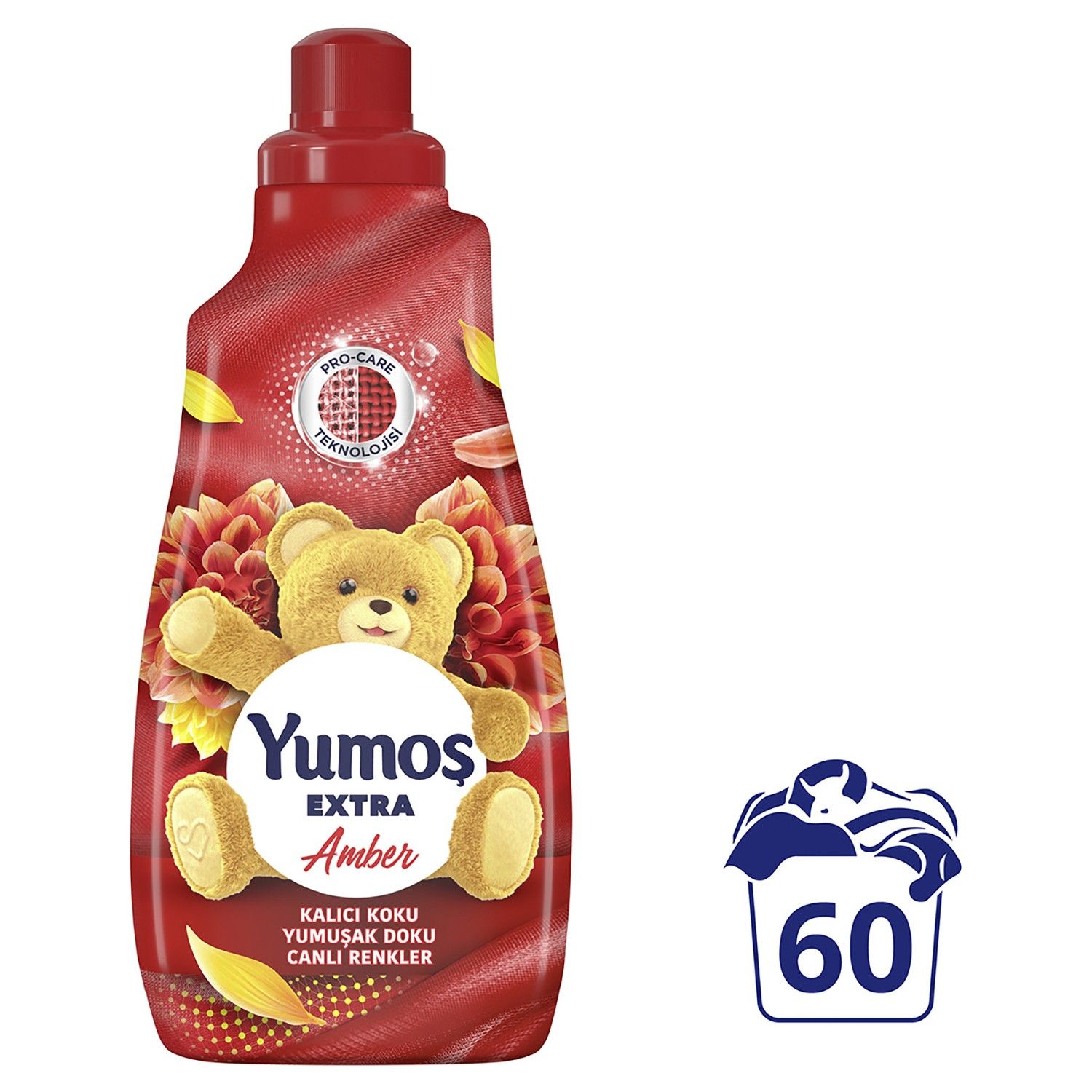 Yumos Extra Konsantre Çamaşır Yumuşatıcısı Renkliler İçin Amber 60 Yıkama 1440 ML