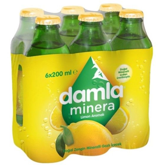 Damla Minera Limon Aromalı Maden Suyu 6 x 200 ML