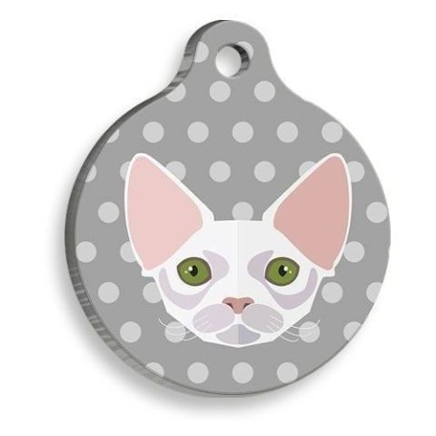 Devon Rex Round Cat Tag