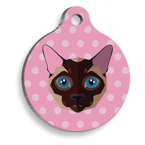 Siamese Round Cat Tag