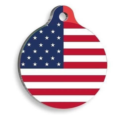 USA Round Cat and Dog Tag