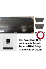 HAZ SOLAR 1000 Watt Taşınabilir Güneş Enerjili Televizyon Aydınlatma Buzdolabı Paketi 8001ev1000whazır