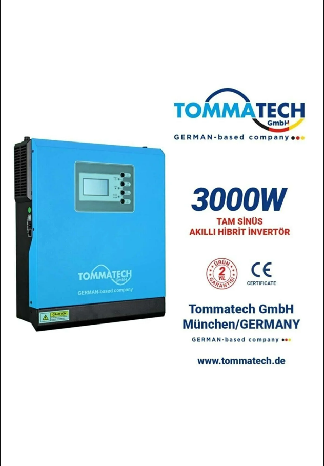 Tommatech New 3 Kva 3000 Watt 24 Volt Akıllı İnverter İnvertör