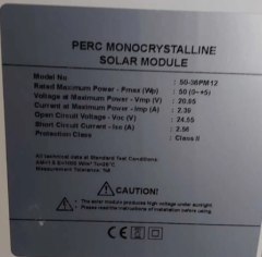 50 W Güneş Paneli Solar Perc Monokristal 60 W Güneş Paneli Solar Perc Monokristal
