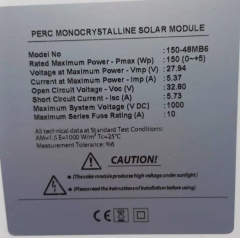 150 Watt Monokristal Güneş Paneli Perc Mono