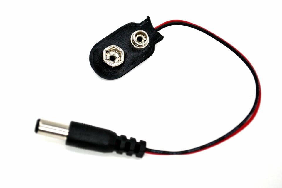 9V Yassı Pilden Elektrik Alma Soketi 2,1mm Erkek DC Jaklı MT-SK65