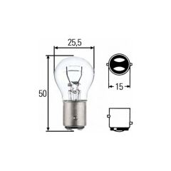 12V 1016 P21/5W Stop Ampulü Çift Duylu 10 Adet Orjinal 7528