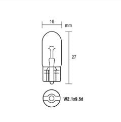 12V 5W Dipsiz Standart T10 Ampul 10 Adet