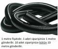 5mm Yarıksız Spiral Boru Kablo Izolasyon Hortumu Siyah Esnek