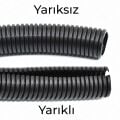 17mm Yarıksız Spiral Boru Kablo Izolasyon Hortumu Siyah Esnek