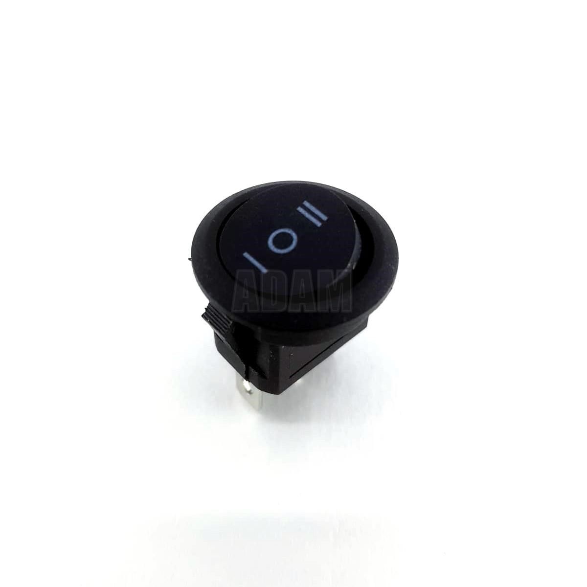 12V Mini Yuvarlak Anahtar 1-0-2 Siyah Rocker Switch 3P MT-ANK21