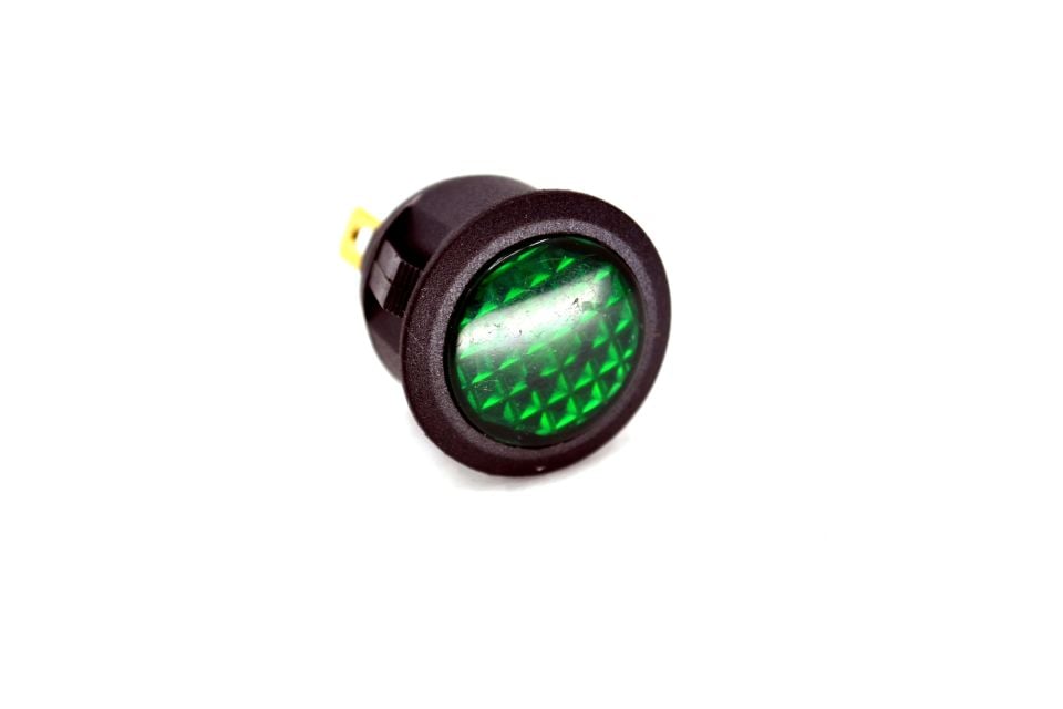 12V Yeşil Göz Lambası LED 23mm Gösterge İkaz MT-35